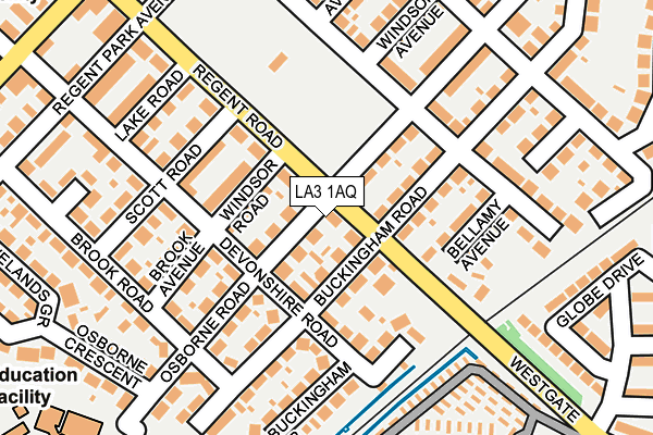 LA3 1AQ map - OS OpenMap – Local (Ordnance Survey)