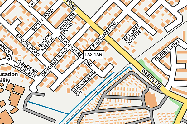 LA3 1AR map - OS OpenMap – Local (Ordnance Survey)