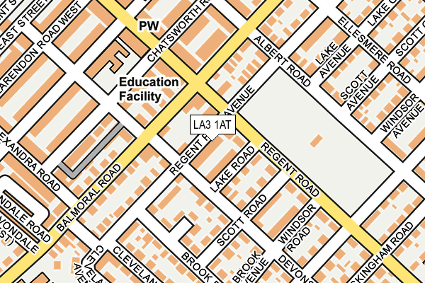 LA3 1AT map - OS OpenMap – Local (Ordnance Survey)