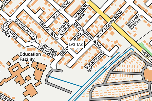 LA3 1AZ map - OS OpenMap – Local (Ordnance Survey)