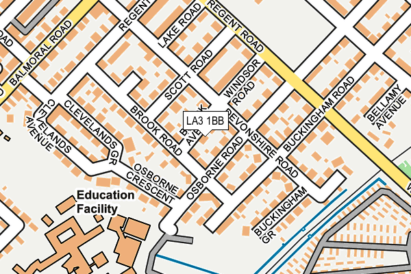 LA3 1BB map - OS OpenMap – Local (Ordnance Survey)