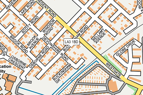 LA3 1BD map - OS OpenMap – Local (Ordnance Survey)