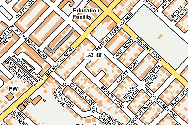 LA3 1BF map - OS OpenMap – Local (Ordnance Survey)
