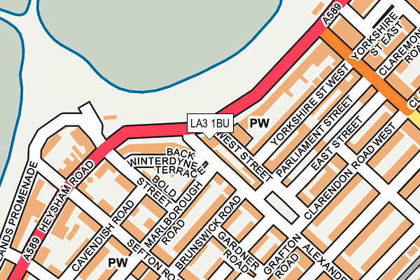 LA3 1BU map - OS OpenMap – Local (Ordnance Survey)
