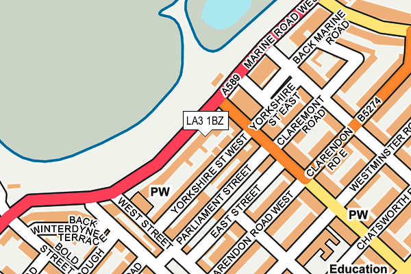 LA3 1BZ map - OS OpenMap – Local (Ordnance Survey)