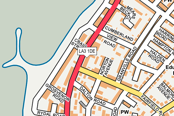 LA3 1DE map - OS OpenMap – Local (Ordnance Survey)