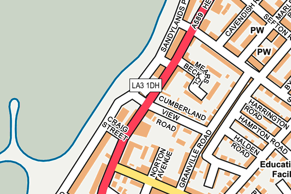 LA3 1DH map - OS OpenMap – Local (Ordnance Survey)