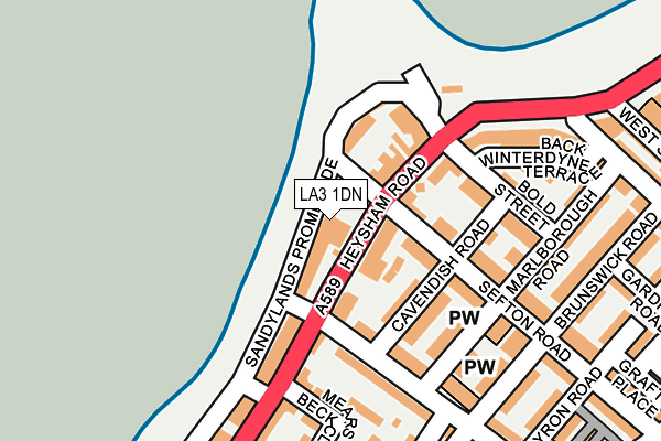 LA3 1DN map - OS OpenMap – Local (Ordnance Survey)