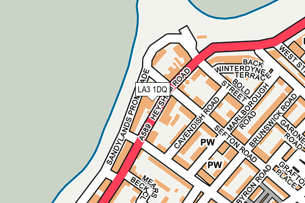 LA3 1DQ map - OS OpenMap – Local (Ordnance Survey)