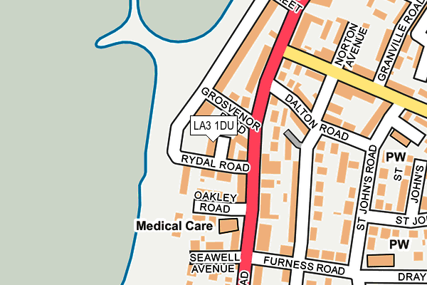 LA3 1DU map - OS OpenMap – Local (Ordnance Survey)