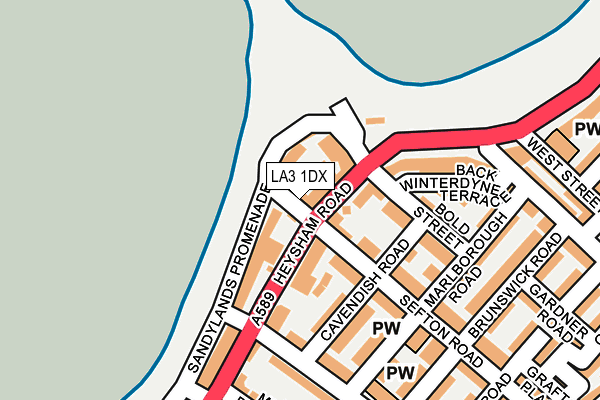 LA3 1DX map - OS OpenMap – Local (Ordnance Survey)