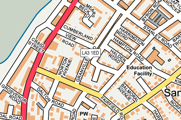 LA3 1ED map - OS OpenMap – Local (Ordnance Survey)