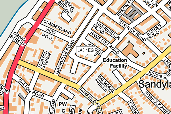 LA3 1EG map - OS OpenMap – Local (Ordnance Survey)