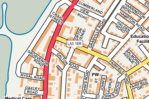 LA3 1ER map - OS OpenMap – Local (Ordnance Survey)
