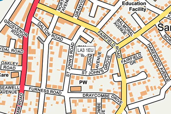 LA3 1EU map - OS OpenMap – Local (Ordnance Survey)
