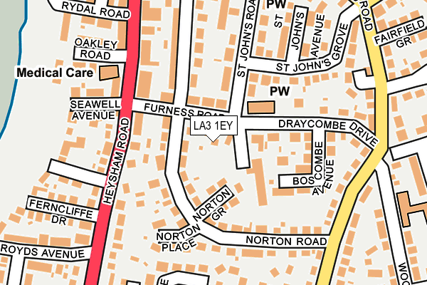LA3 1EY map - OS OpenMap – Local (Ordnance Survey)