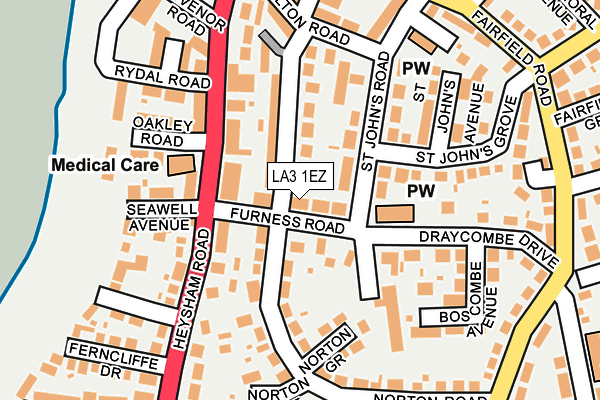 LA3 1EZ map - OS OpenMap – Local (Ordnance Survey)
