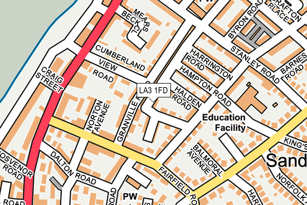 LA3 1FD map - OS OpenMap – Local (Ordnance Survey)