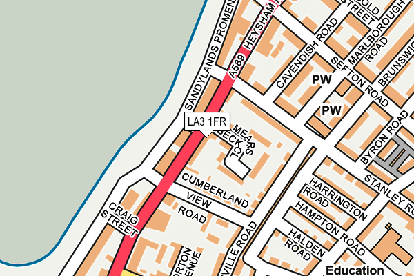LA3 1FR map - OS OpenMap – Local (Ordnance Survey)