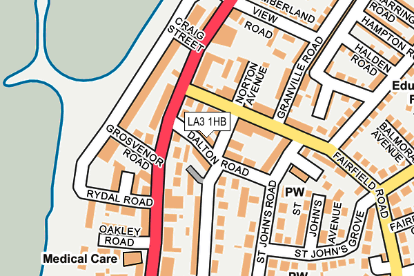 LA3 1HB map - OS OpenMap – Local (Ordnance Survey)