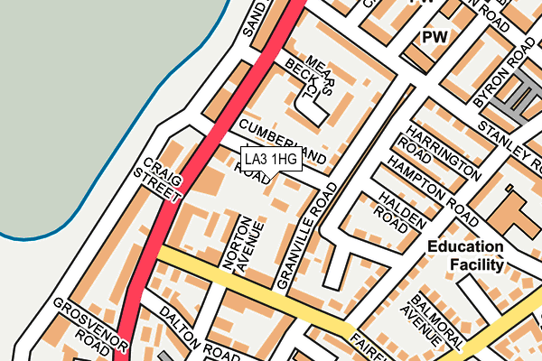 LA3 1HG map - OS OpenMap – Local (Ordnance Survey)