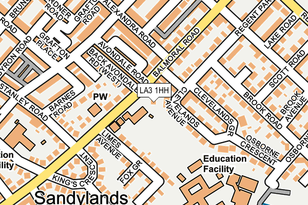 LA3 1HH map - OS OpenMap – Local (Ordnance Survey)