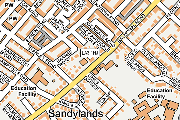 LA3 1HJ map - OS OpenMap – Local (Ordnance Survey)