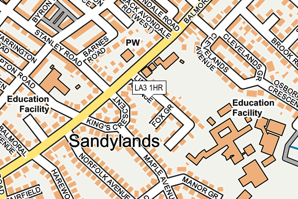 LA3 1HR map - OS OpenMap – Local (Ordnance Survey)