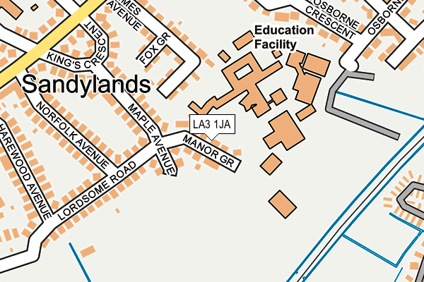 LA3 1JA map - OS OpenMap – Local (Ordnance Survey)