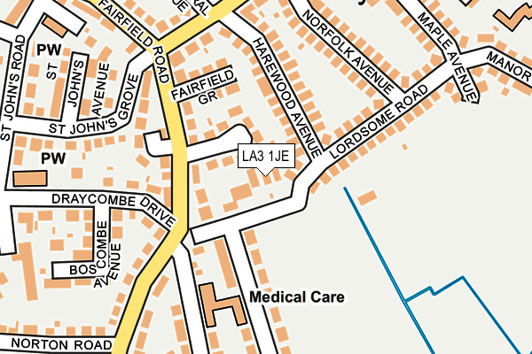 LA3 1JE map - OS OpenMap – Local (Ordnance Survey)
