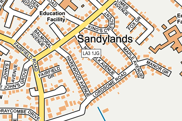LA3 1JG map - OS OpenMap – Local (Ordnance Survey)