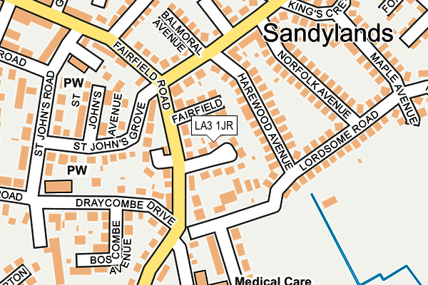 LA3 1JR map - OS OpenMap – Local (Ordnance Survey)