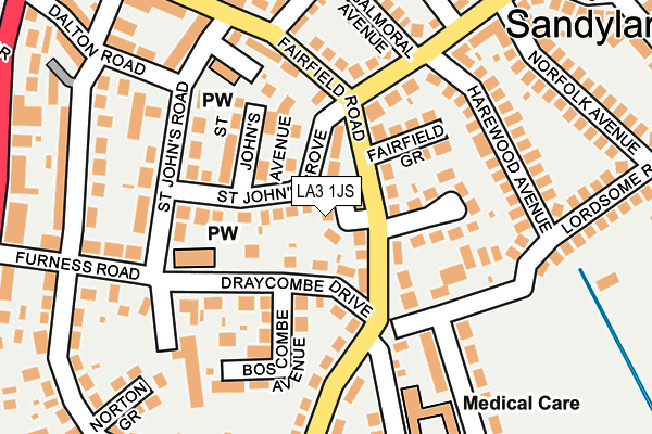 LA3 1JS map - OS OpenMap – Local (Ordnance Survey)