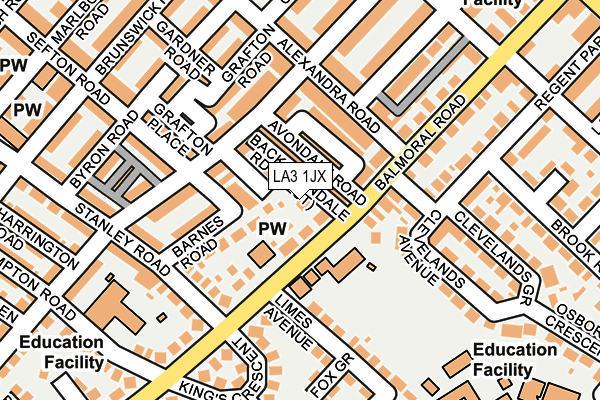 LA3 1JX map - OS OpenMap – Local (Ordnance Survey)