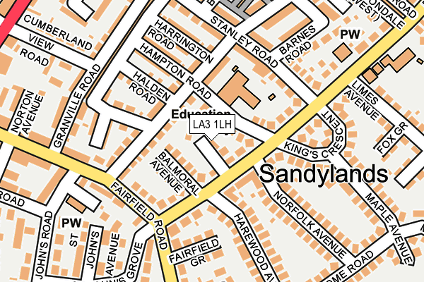 LA3 1LH map - OS OpenMap – Local (Ordnance Survey)