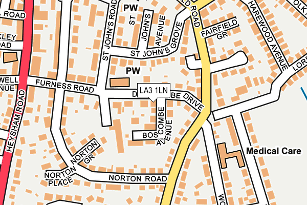 LA3 1LN map - OS OpenMap – Local (Ordnance Survey)