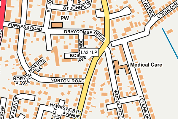 LA3 1LP map - OS OpenMap – Local (Ordnance Survey)