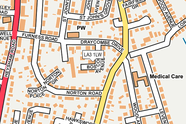 LA3 1LW map - OS OpenMap – Local (Ordnance Survey)