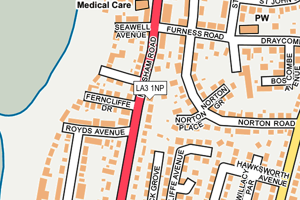 LA3 1NP map - OS OpenMap – Local (Ordnance Survey)