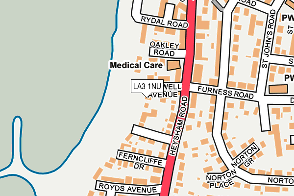 LA3 1NU map - OS OpenMap – Local (Ordnance Survey)