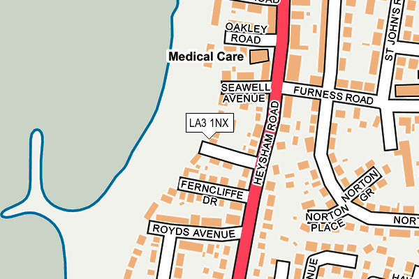 LA3 1NX map - OS OpenMap – Local (Ordnance Survey)