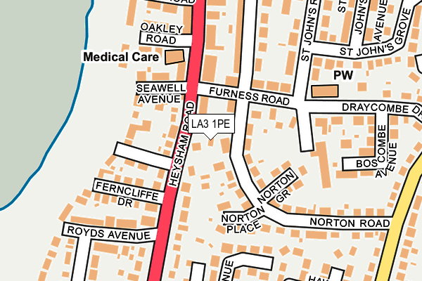 LA3 1PE map - OS OpenMap – Local (Ordnance Survey)