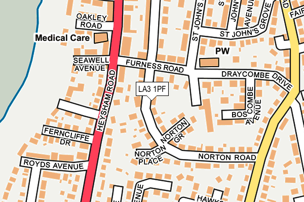 LA3 1PF map - OS OpenMap – Local (Ordnance Survey)
