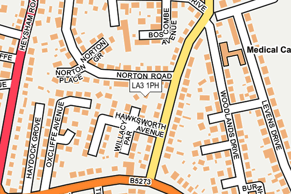 LA3 1PH map - OS OpenMap – Local (Ordnance Survey)