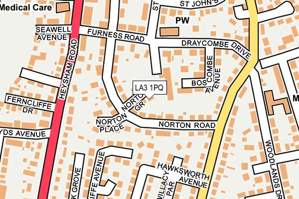 LA3 1PQ map - OS OpenMap – Local (Ordnance Survey)