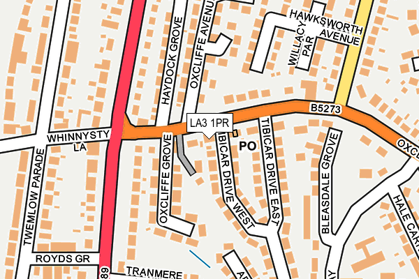 LA3 1PR map - OS OpenMap – Local (Ordnance Survey)