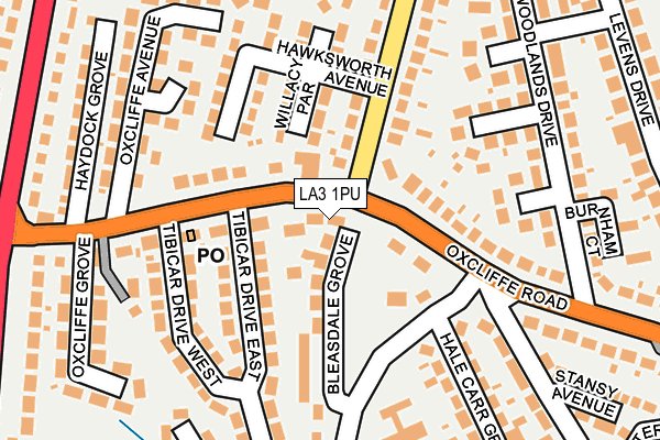 LA3 1PU map - OS OpenMap – Local (Ordnance Survey)