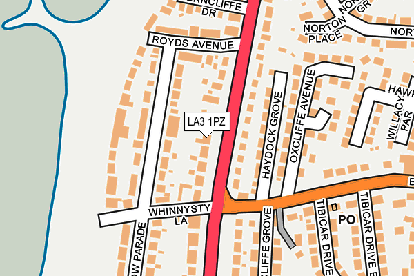 LA3 1PZ map - OS OpenMap – Local (Ordnance Survey)