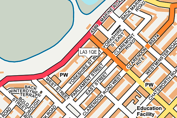LA3 1QE map - OS OpenMap – Local (Ordnance Survey)