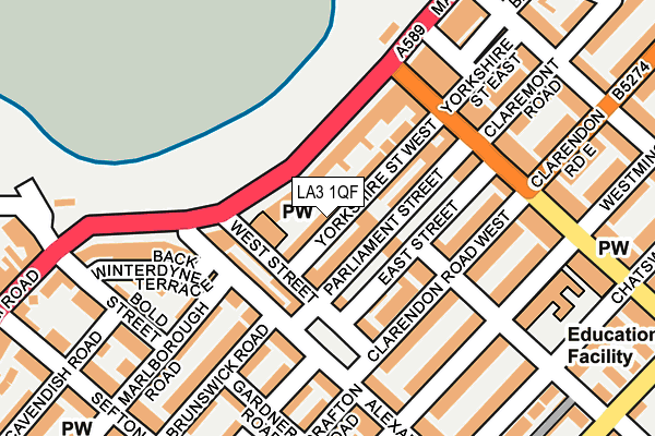 LA3 1QF map - OS OpenMap – Local (Ordnance Survey)